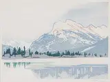 Rundle Winter by Walter J. Phillips, 1949, colour wood block on paper, sold Nov 2011