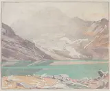 Lake McArthur, Canadian Rockies by Walter J. Phillips, 1931, colour wood block on paper, sold Nov 2011