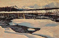 Spring Thaw by Herbert Otto Sellin, 1981, oil on wood board, sold Nov 2011
