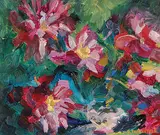 Sharon Thirkettle, Mary Dover's Garden, oil on hard board