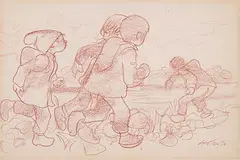William Arthur Winter, Along the Lake, 1970, pastel on paper