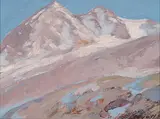 Robert A. Wyatt, Untitled - Above the Tree Line, oil on hard board