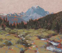 Robert A. Wyatt, Untitled - Mountain Meadows, oil on hard board
