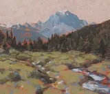 Robert A. Wyatt, Untitled - Mountain Meadows, oil on hard board