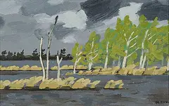 High Water by Bruno Bobak, oil on wood board, sold Nov 2011