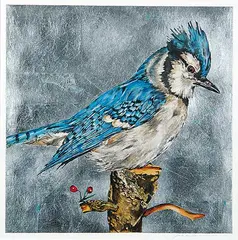Jack Lee Cowin, Untitled - Blue Jay, 2010, mixed media on paper