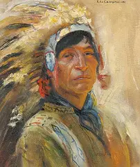 Nicholas Raphael de Grandmaison, Untitled - The Young Chief, oil on canvas