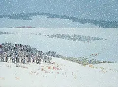 Evening Snow by Walter Drohan, 1992, acrylic on canvas, sold Nov 2011