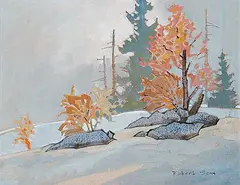 Kokanee September by Robert Genn, 1977, oil on wood board, sold Nov 2011