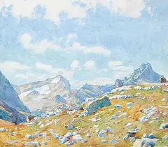 Walter J. Phillips, Untitled - Mount Cathedral and Mount Stephen, 1928, watercolour on paper