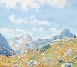 Walter J. Phillips, Untitled - Mount Cathedral and Mount Stephen, 1928, watercolour on paper