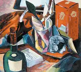 David Pugh, Untitled - Artist's Desk, oil on canvas