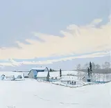 Peter Shostak, We Are Lucky Our Farm Has a Pond, 1986, oil on canvas