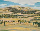 John Harold Thomas Snow, Autumn Landscape, 1975, acrylic on canvas