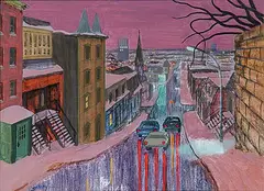 Philip Surrey, Sanguinet St., Montreal, 1971, oil on wood board