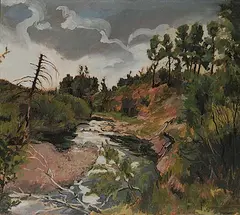 Frank Vervoort, Bragg Creek Storm 1979, 1979, oil on canvas