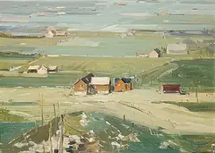 From East Side Studio Window, Collingwood Studio by Arto Yuzbasiyan, 1983, oil on canvas, sold Nov 2011