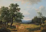 Hendrik Pieter Koekkoek, Untitled - A Summer Walk, 1863, oil on wood board