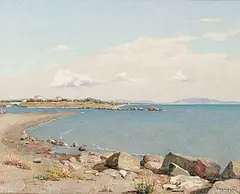 Marina de Castiglione della Pescaia by Memo Vagaggini, oil on canvas board, sold Nov 2011