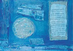 Kris Tangri, Clair de Lune, mixed media on board