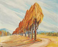 H. Mabel Bain, Autumn No. 3, oil on paper board