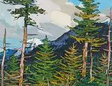 Thomas Frederick Haig Chatfield, Strong Sun, Jasper, Alberta, acrylic on paper