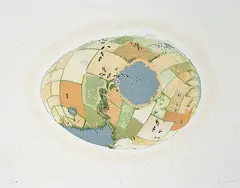 Joseph Fafard, Pictograph of Goose and Eye #27/75, 1978, colour silkscreen on paper