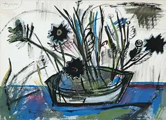 Patrick Hayman, Still Life, gouache and mixed media on paper