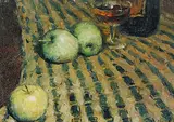 Simon Ho, Untitled - Granny Smiths and a Glass of Wine, oil on paper
