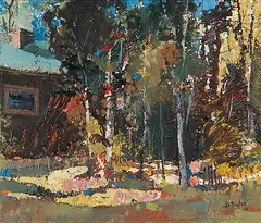 John Benjamin Taylor, Untitled - Summer Aspens, 1967, oil on paper board