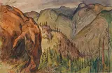 Philip Surrey, Untitled - Rolling Ranges, 1936, watercolour on paper