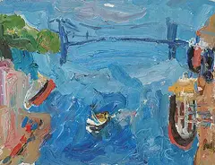 Andrzej Brakoniecki, Bridge #2, 1999, oil on canvas board