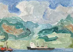 Andrzej Brakoniecki, Burrard Inlet, 1990, monoprint on paper