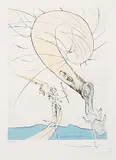 Freud with Snail Head #A 64/195 by Salvador Dalí, 1974, etching with colour stencil on paper, sold Sep 2011