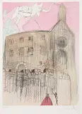 Gala's Castle #A 64/195 by Salvador Dalí, 1974, etching with colour stencil on paper, sold Sep 2011