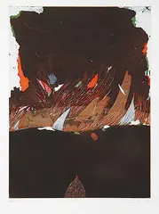 John Kenneth Esler, Night Fire #59/75, 1982, colour etching on paper