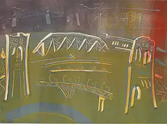 Susan Gransby, The Burrard Bridge #1/1, 1992, monoprint on paper