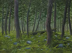 Miguel Angel Guerrero, Forest Moss, 1982, acrylic on canvas