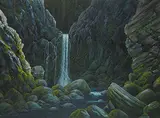 Miguel Angel Guerrero, Britania Cascade, 1982, acrylic on canvas