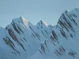 Miguel Angel Guerrero, Sun Rise in the Rockies, 1982, acrylic on canvas