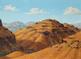 Miguel Angel Guerrero, Golden Mountains, 1981, acrylic on canvas