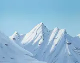 Miguel Angel Guerrero, Mountain Winter, acrylic on canvas