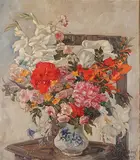 Nagtegaal-Bosnak Roos, Flowers, oil on canvas