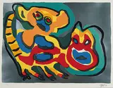 Untitled - Cats #12/120 by Karel Appel, 1970, colour silkscreen on paper, sold May 2011