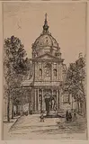Caroline Armington, La Sorbonne, Paris #5/100, 1926, etching on paper