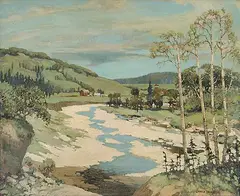 James Bird, Untitled - Poplar Banks, oil on canvas