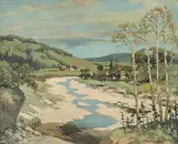 James Bird, Untitled - Poplar Banks, oil on canvas