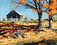 Larry Bracegirdle, Small Barn, oil on wood board