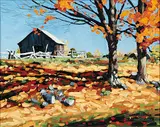Larry Bracegirdle, Small Barn, oil on wood board