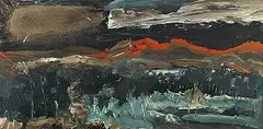 Hendrik Bres, Burnt Range, 1990, acrylic on paper